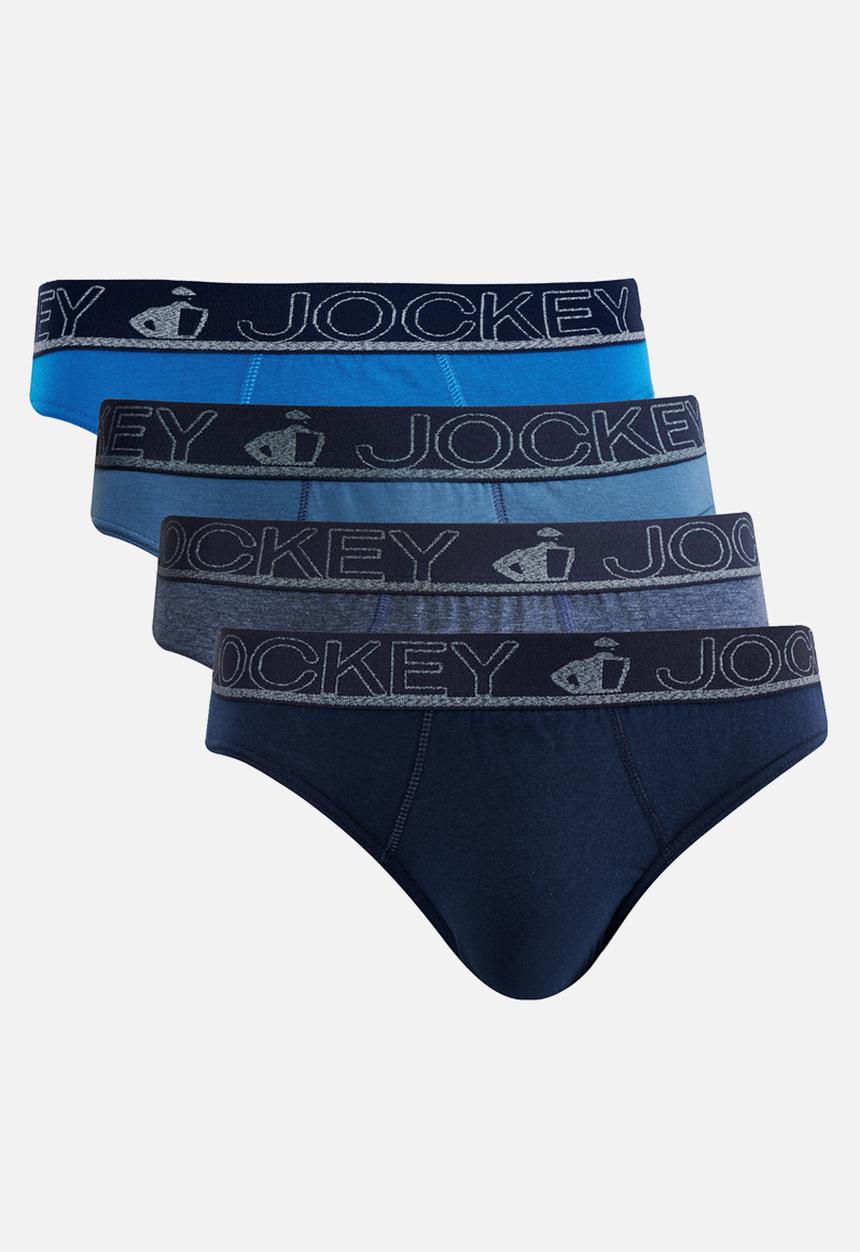 Jockey - 4 Pack brief plain - blue 