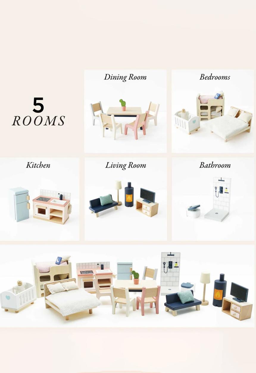 Le Toy Van - 35 Pcs Furniture Set - multi