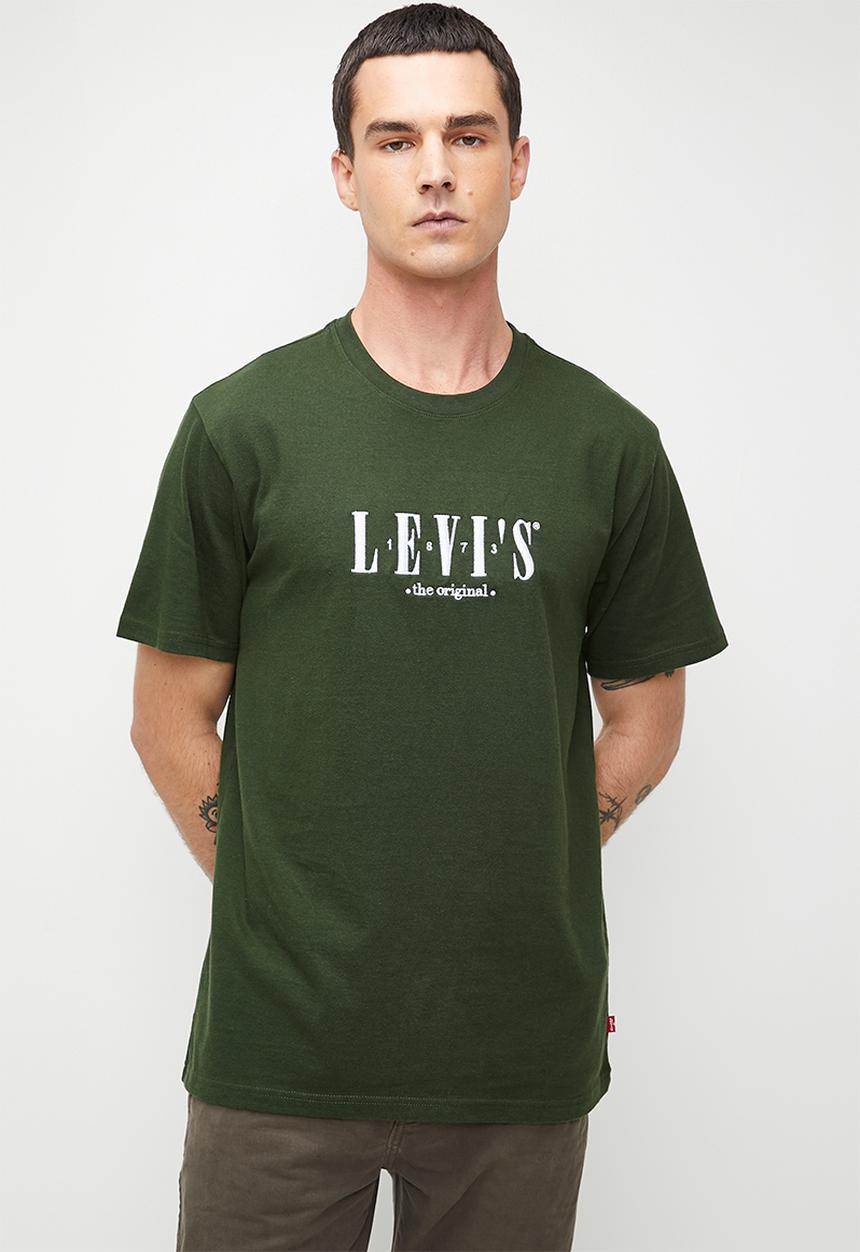 Levi’s® - Ss Relaxed Fit Tee - Serif Logo Kombu Green Graphic