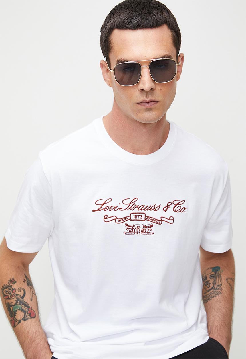 Levi’s® - Ss Relaxed Fit Tee - Ls&Co Prep Script White Plus Graphic