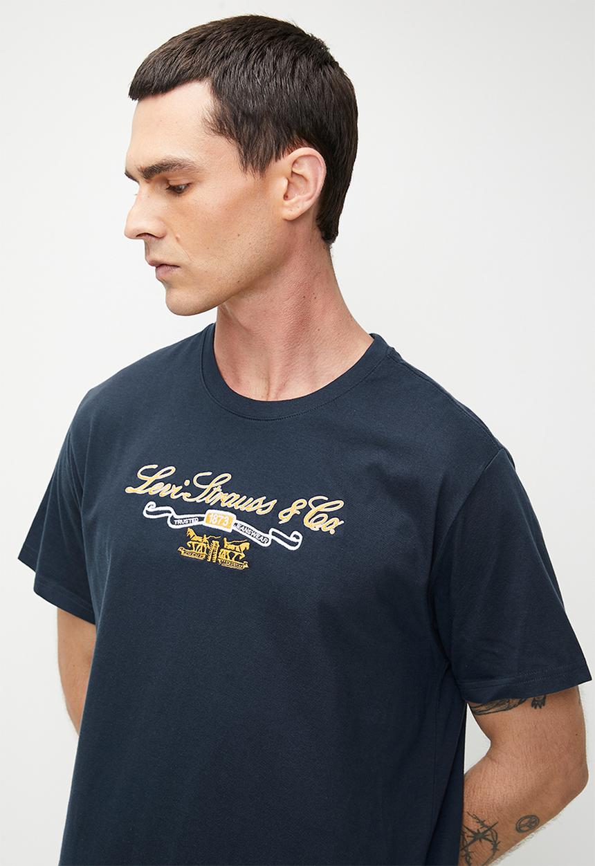 Levi’s® - Ss Relaxed Fit Tee - Ls&Co Prep Script Navy Blazer Graphic