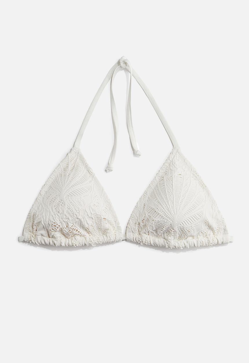 H&M - Padded triangle bikini top - white