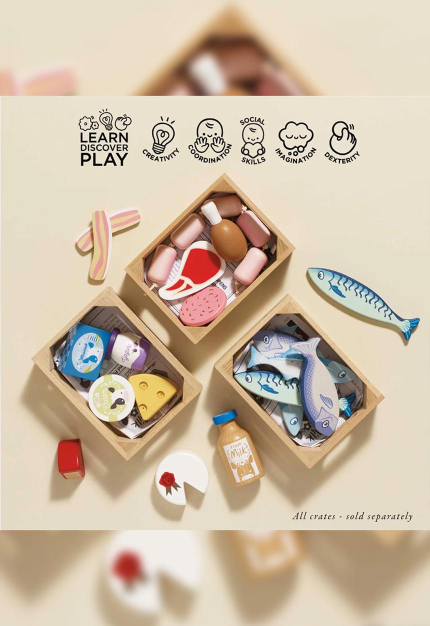 Le Toy Van - 7Pcs Farm EggsCrate - multi