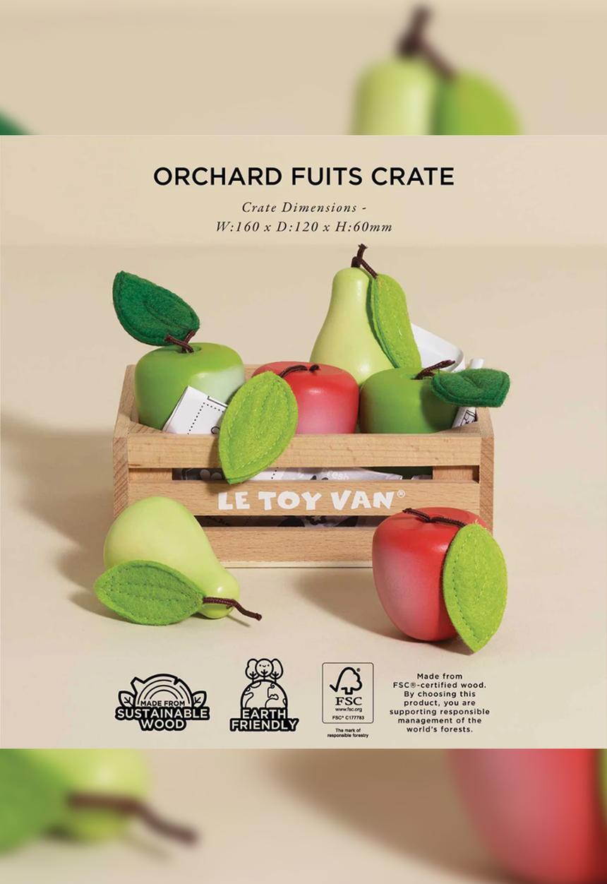 Le Toy Van - 8Pcs Orchard Fruits  Crate - multi