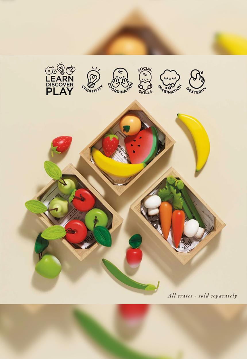 Le Toy Van - 8Pcs Orchard Fruits  Crate - multi