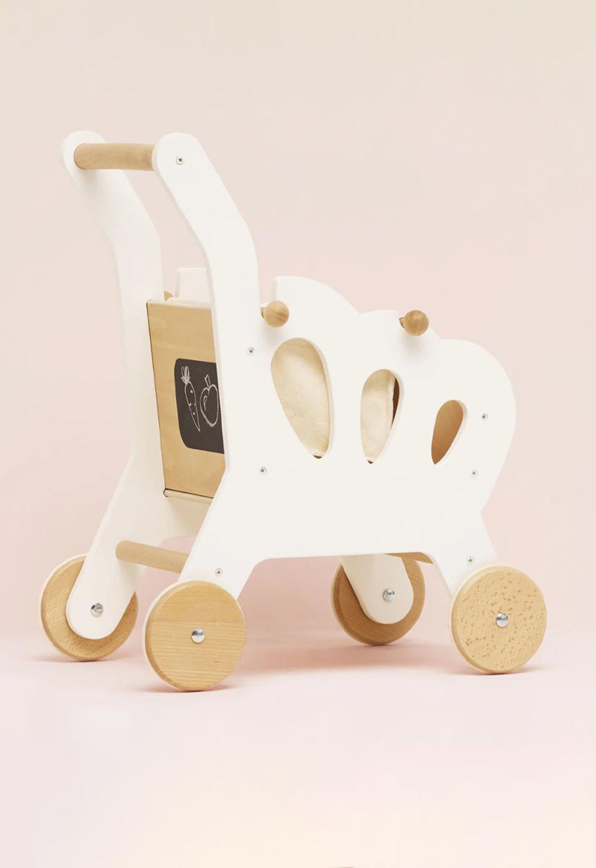 Le Toy Van - Wooden Shopping Grocery Trolley & Bag