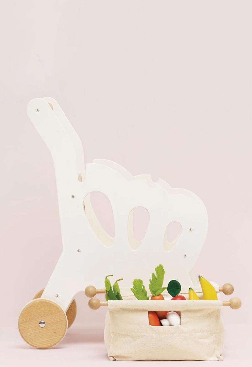 Le Toy Van - Wooden Shopping Grocery Trolley & Bag