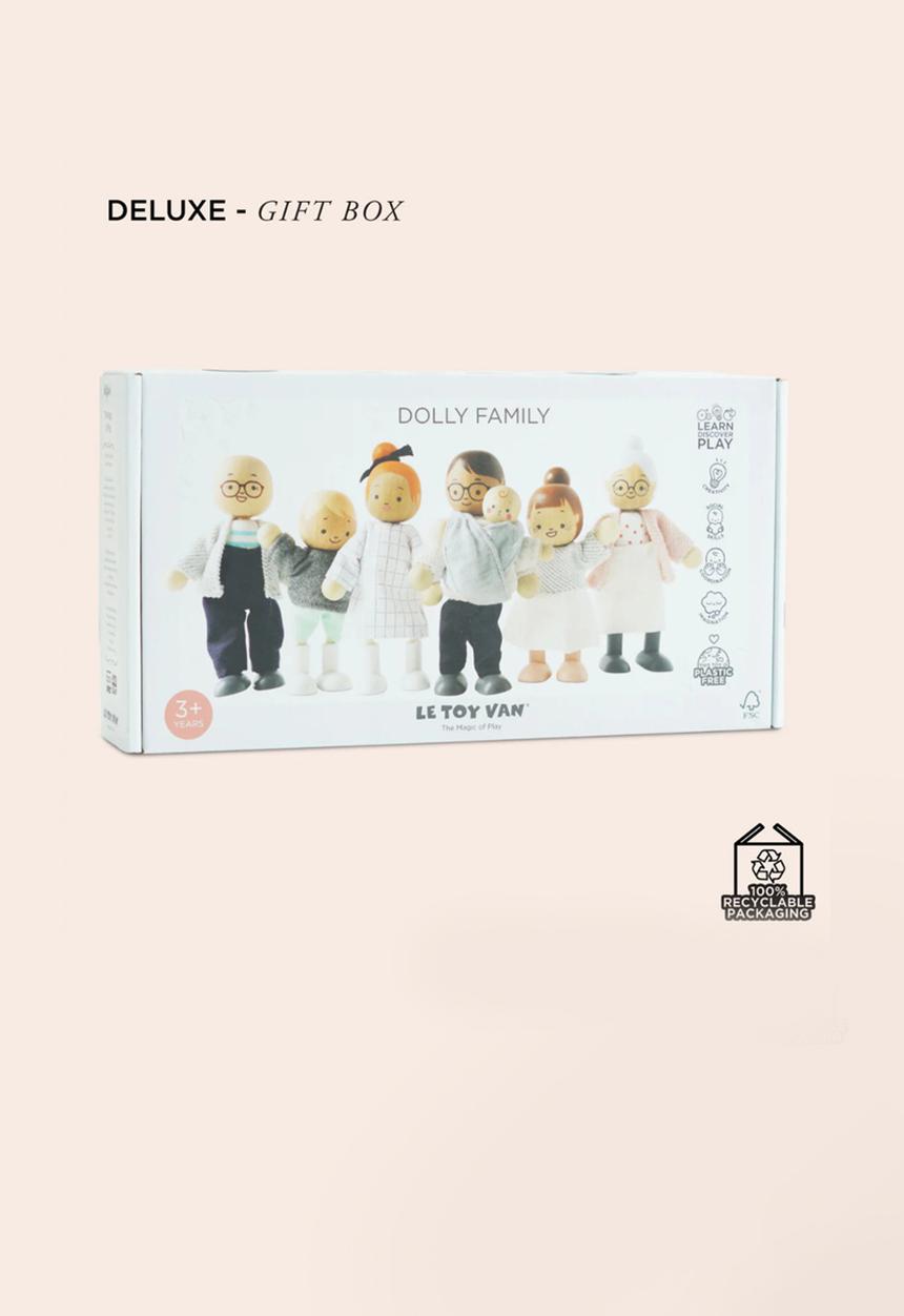 Le Toy Van - 7 Pc Dolls House Family Set - sage /beige