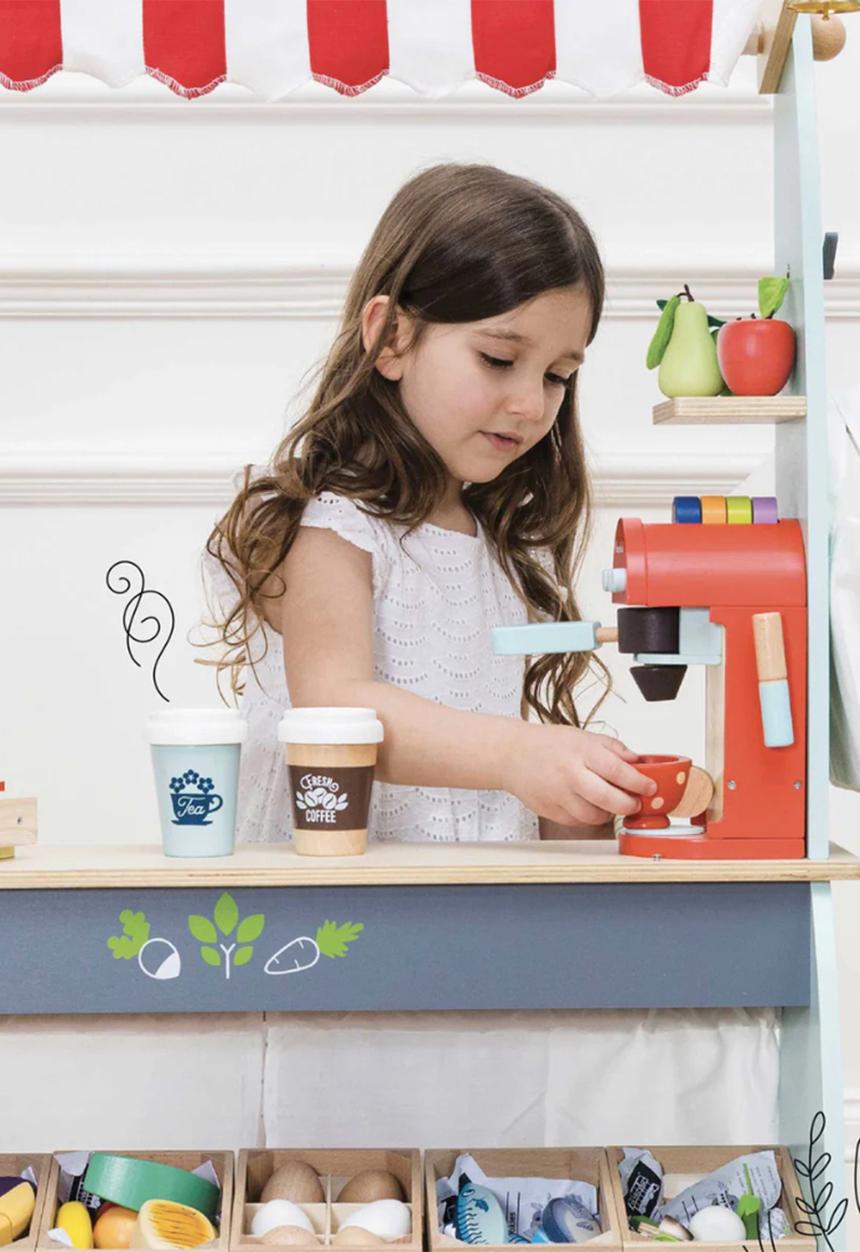 Le Toy Van - 9Pcs  Coffee Machine & Pods - multi