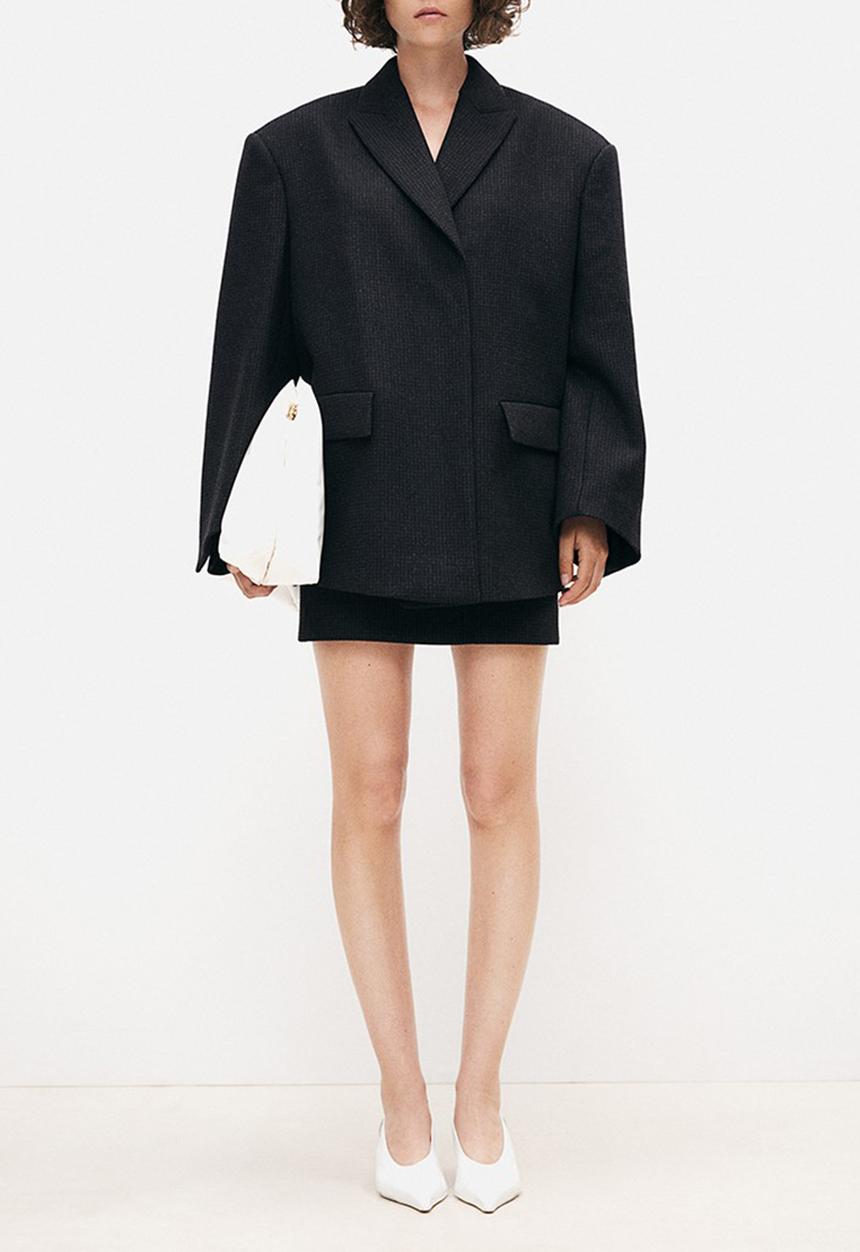 H&M - H&M Studio: Wool-blend tailored mini skirt  - black