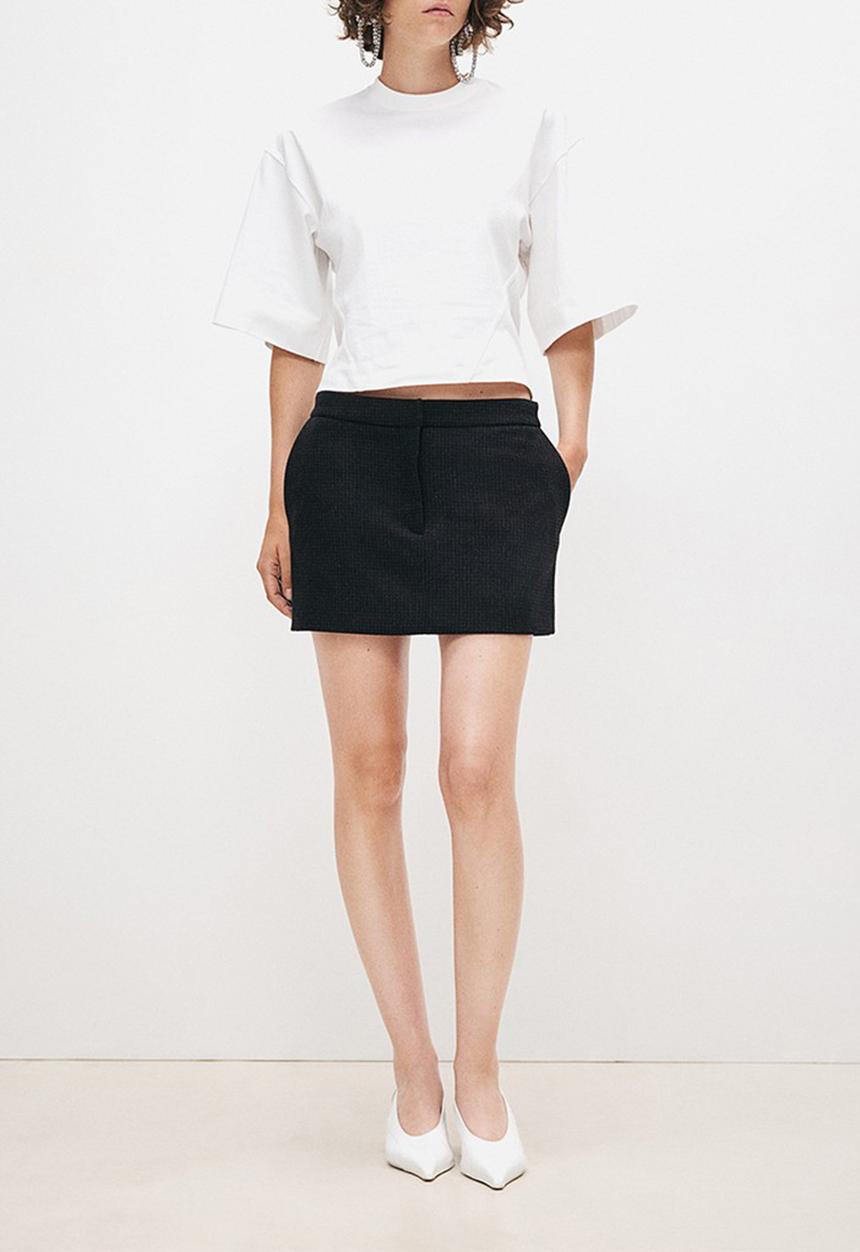 H&M - H&M Studio: Wool-blend tailored mini skirt  - black