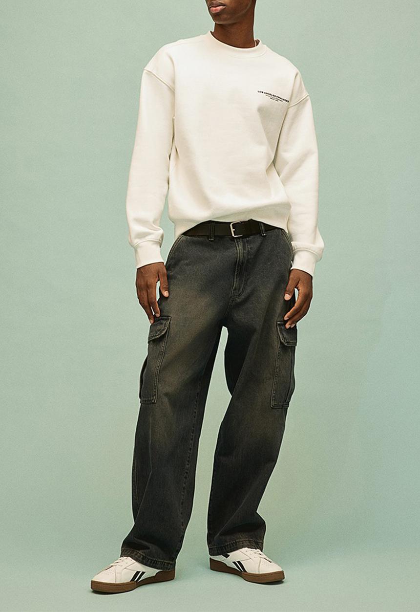 H&M - Loose fit printed sweatshirt - white los angeles