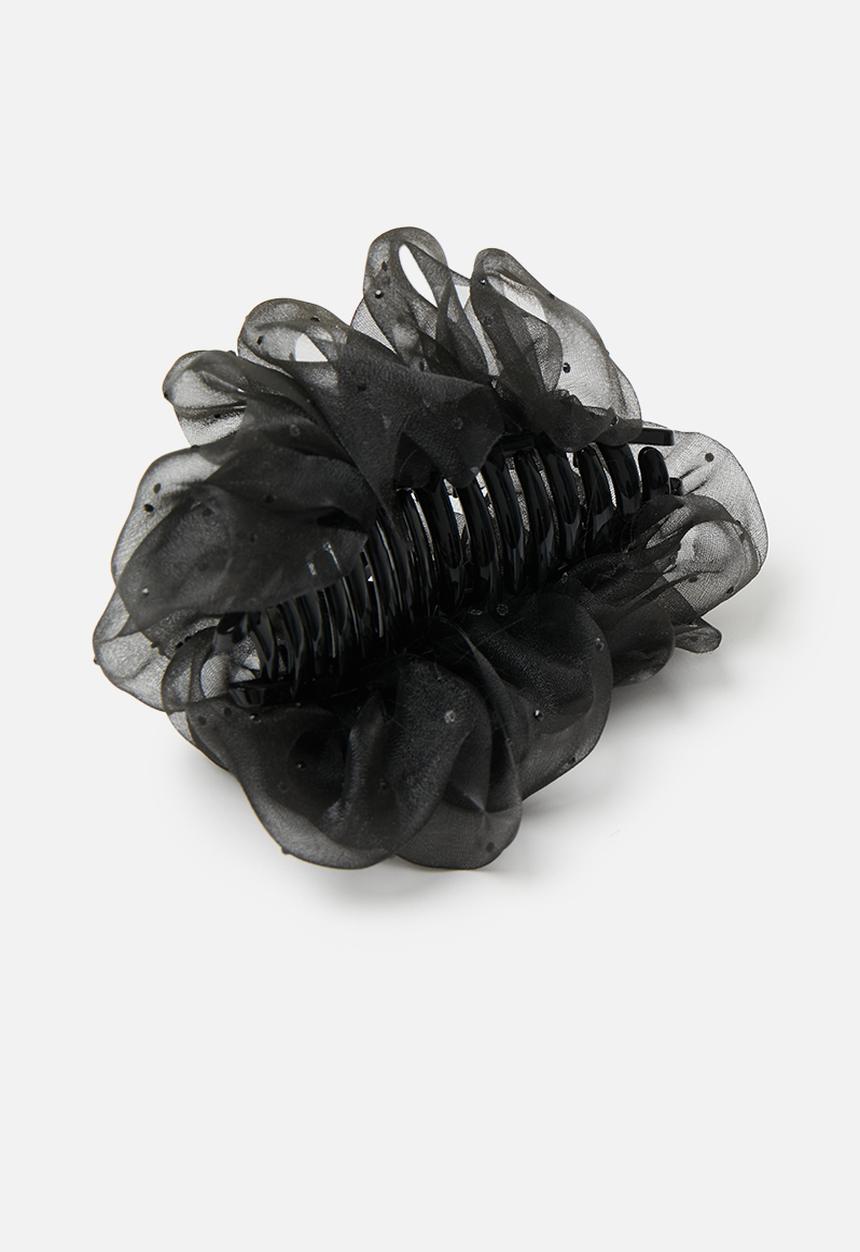 Tessa Design - Athena chiffon bow claw clip-black