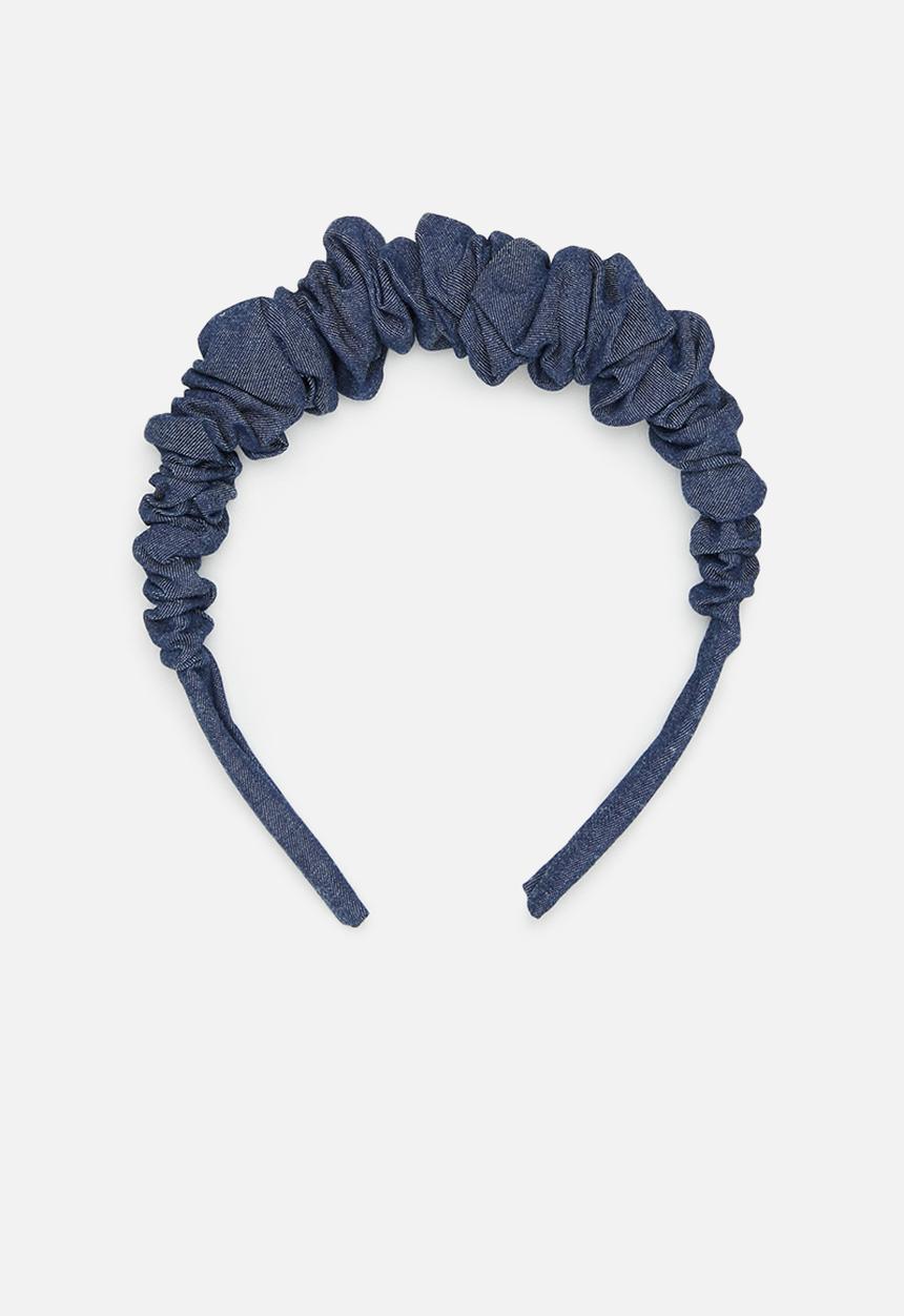 Tessa Design - Blakely scrunched denim head band-blue