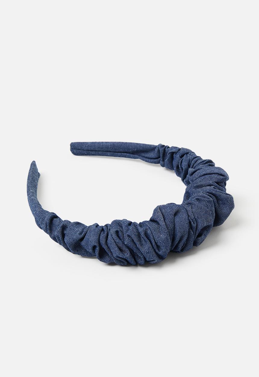 Tessa Design - Blakely scrunched denim head band-blue