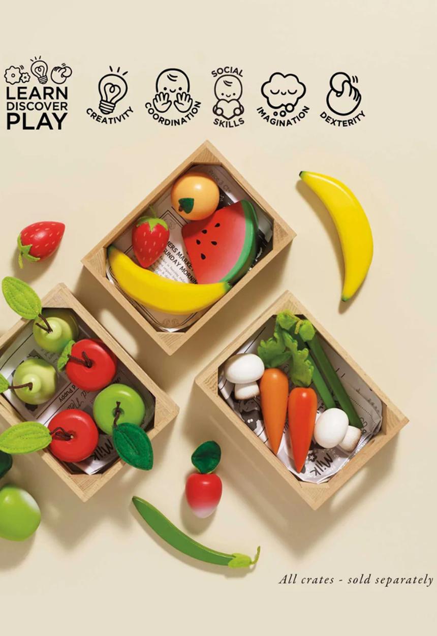 Le Toy Van - 10Pcs Harvest Vegetables Food Crate - multi