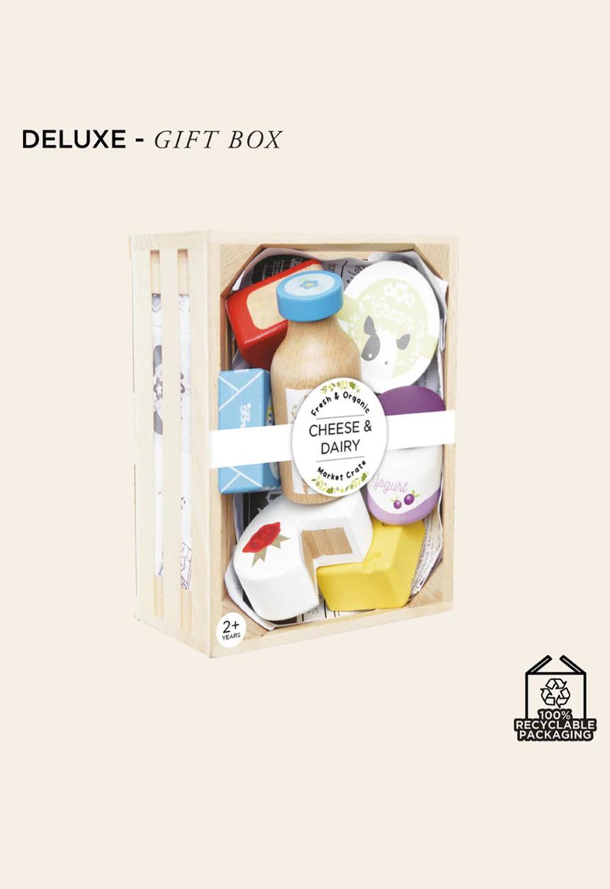 Le Toy Van - 8Pcs cheese & dairy food crate - multi