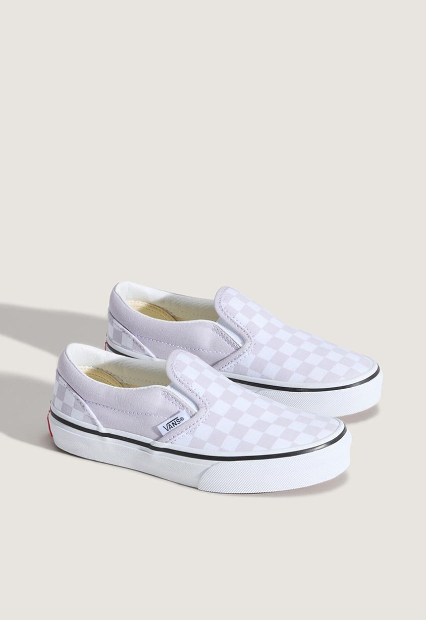 Vans - Jn Classic Slip-on - Checkerboard lila snw/tr white