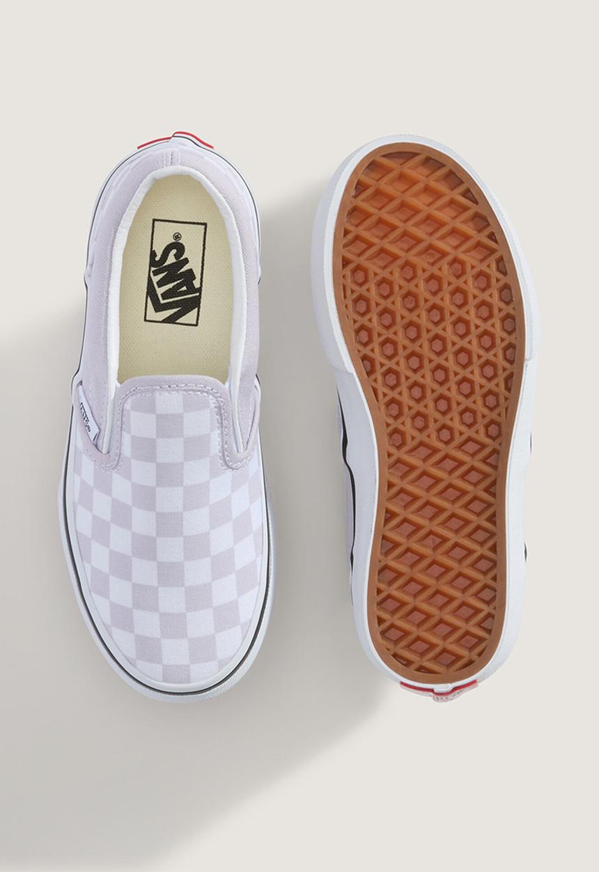 Vans - Jn Classic Slip-on - Checkerboard lila snw/tr white