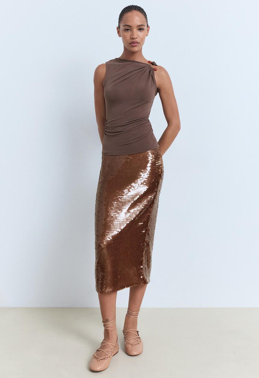 MANGO - Top Petri - Light/Pastel Brown