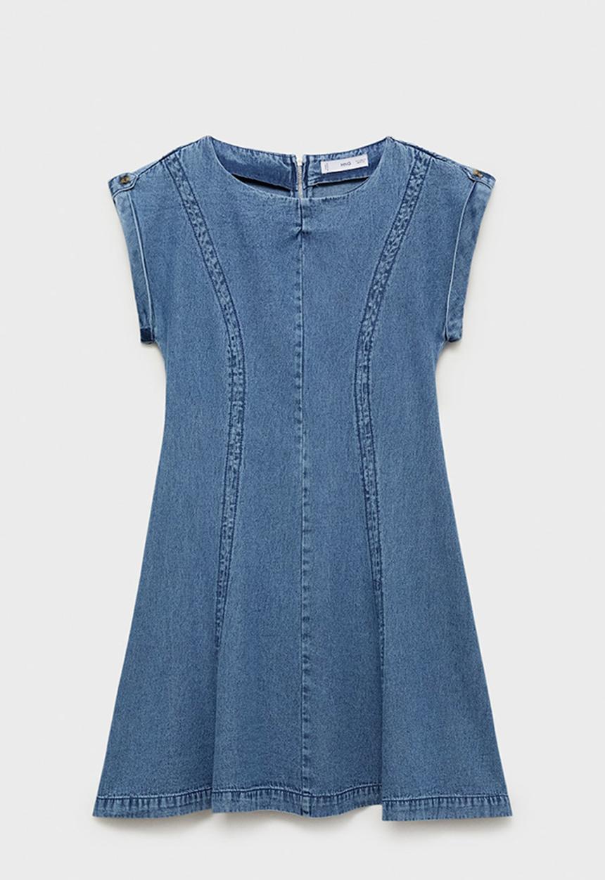 MANGO - Dress Ziga - Open Blue