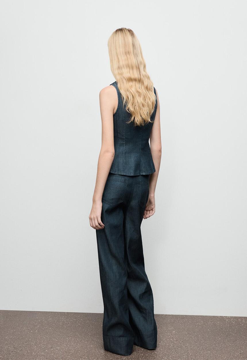 MANGO - Trousers Lua - Open Blue