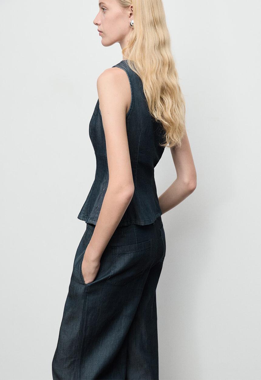 MANGO - Trousers Lua - Open Blue