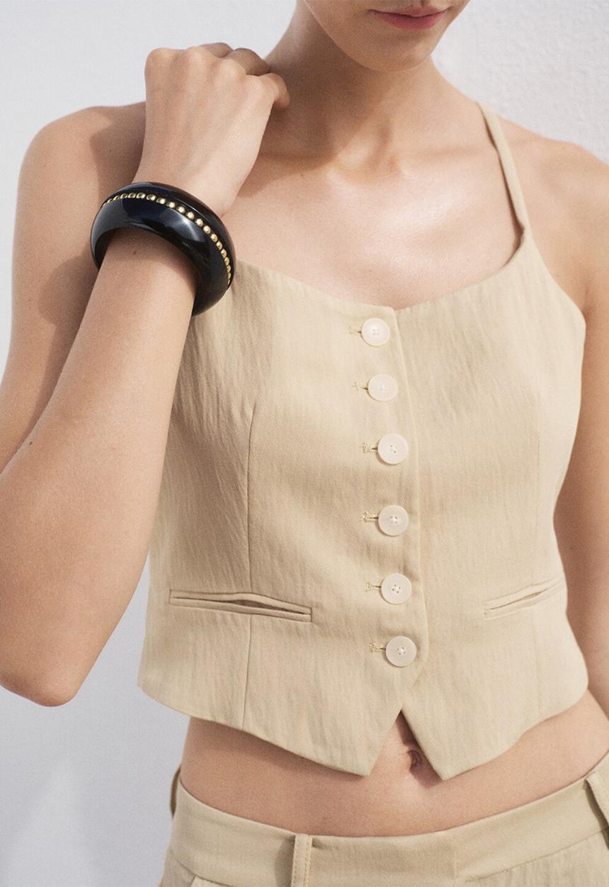 MANGO - Vest Deia - Light Beige