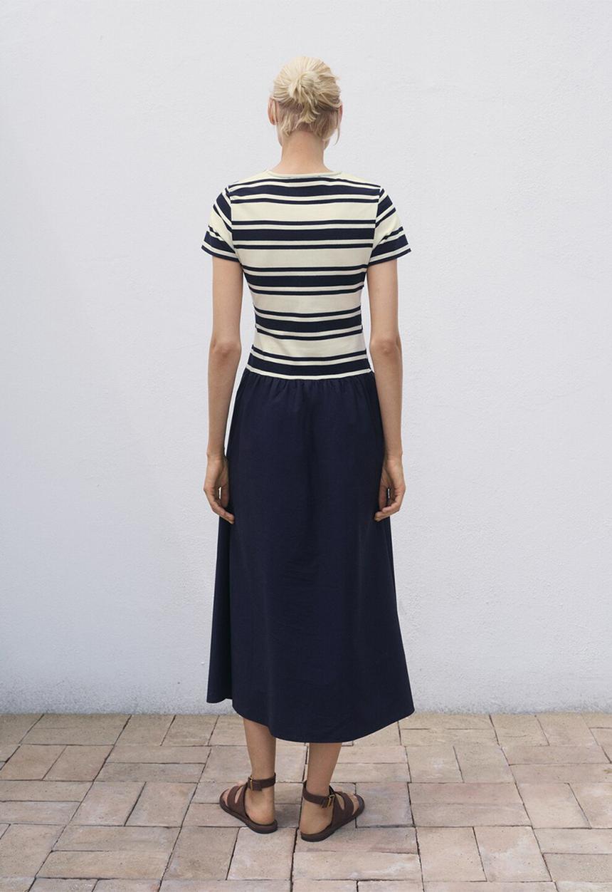 MANGO - Dress Contri - Navy