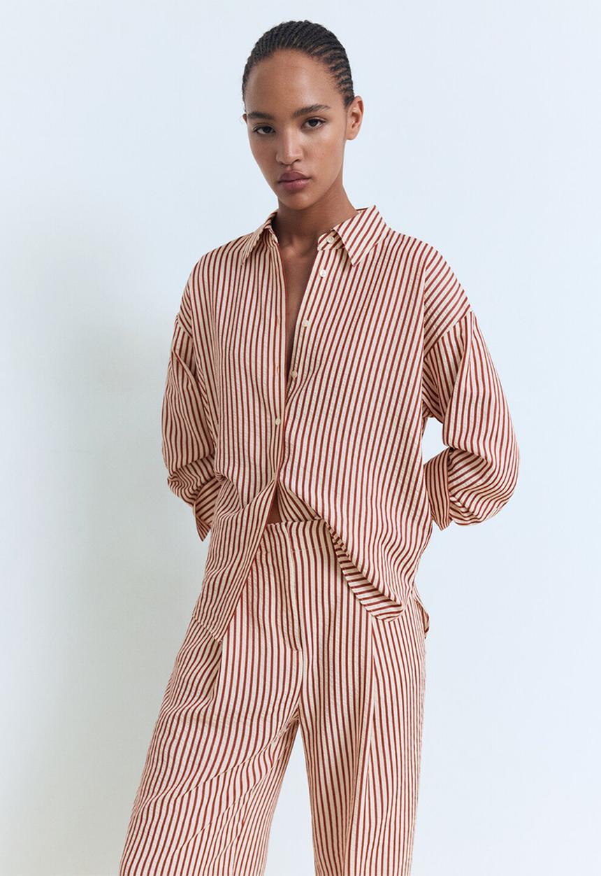 MANGO - Trousers Sal - Medium Orange
