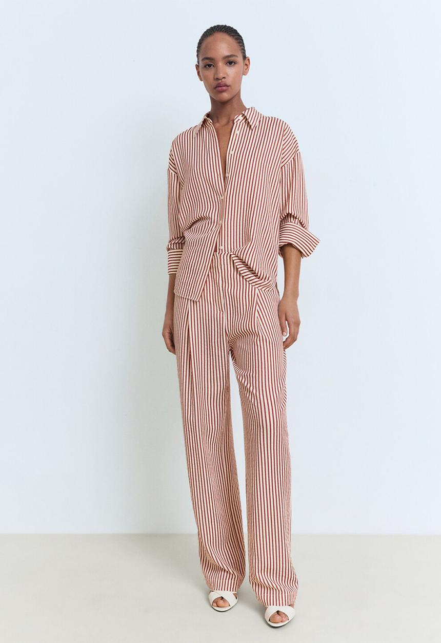 MANGO - Trousers Sal - Medium Orange