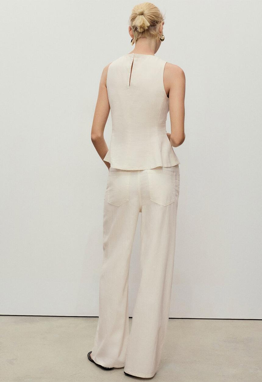 MANGO - Trousers Mery - Light Beige