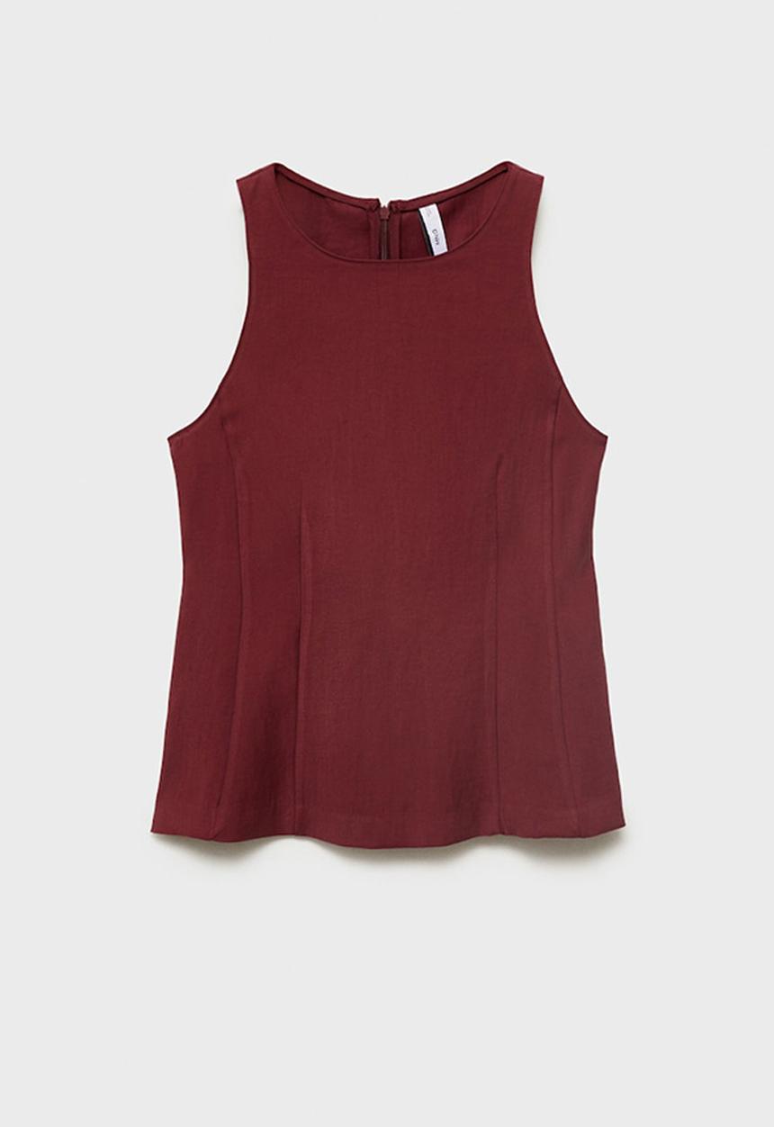 MANGO - Blouse Pepa - Dark Red