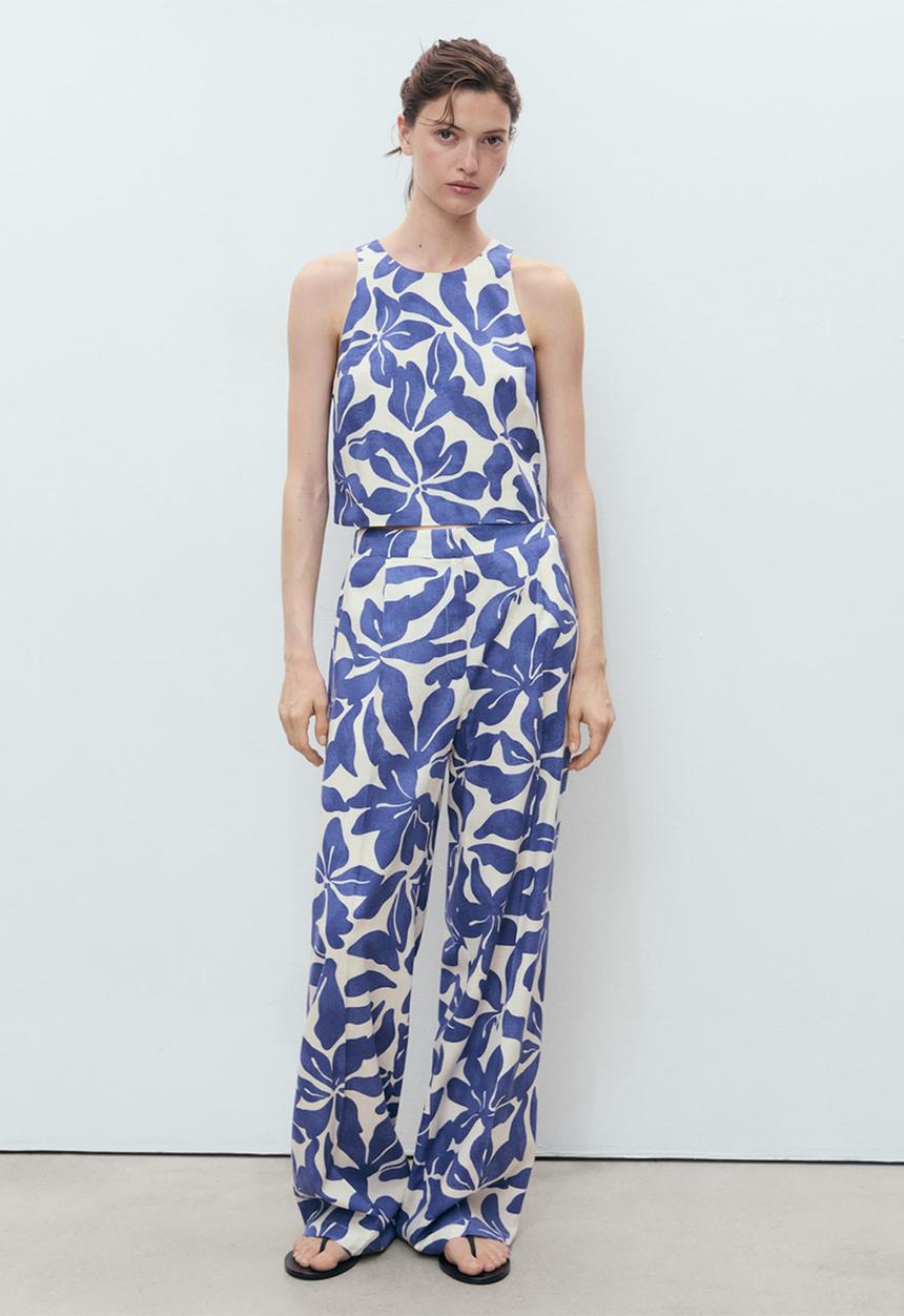 MANGO - Trousers Jamie - Medium Blue
