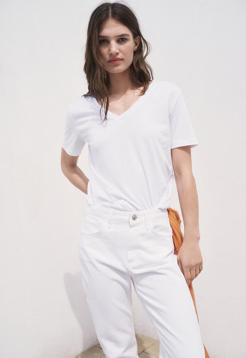 MANGO - T-Shirt Chalspic - White