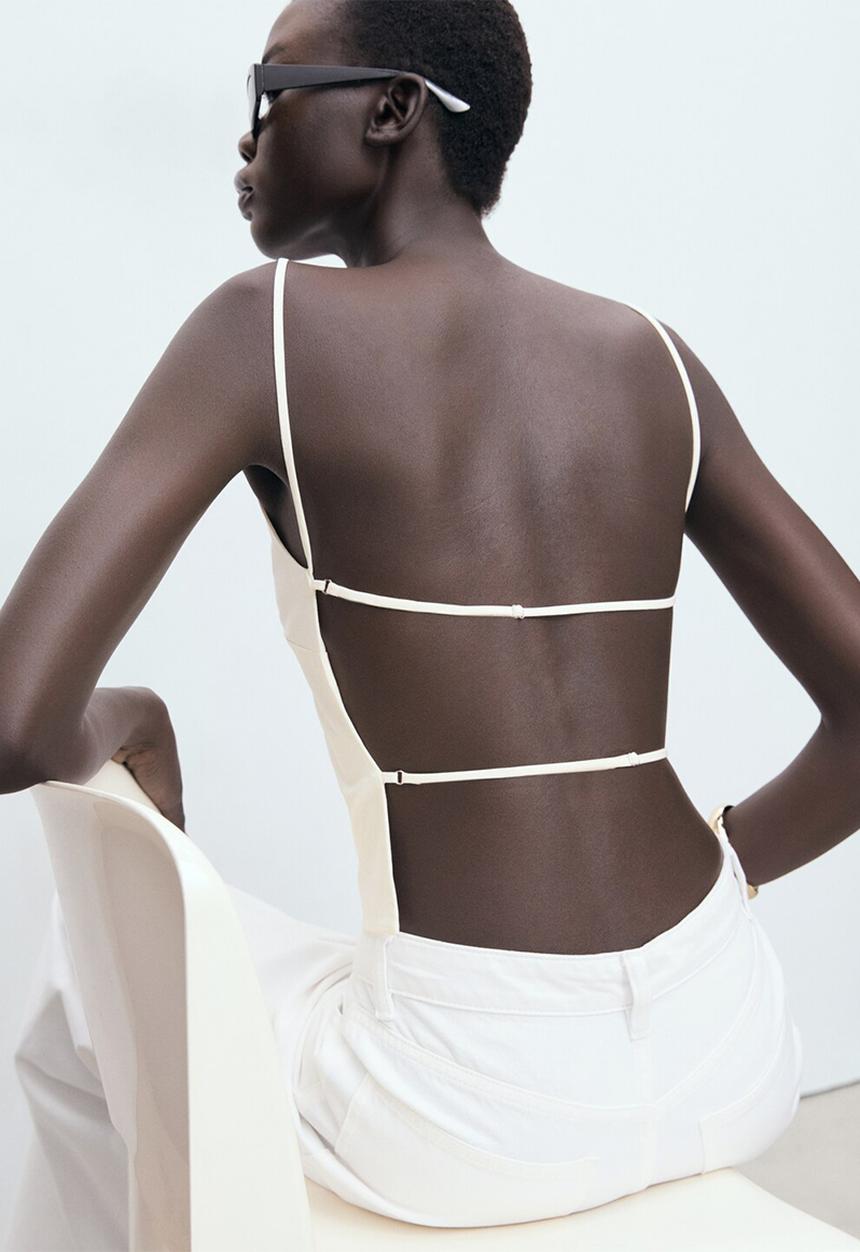 MANGO - Top Malena - Light Beige