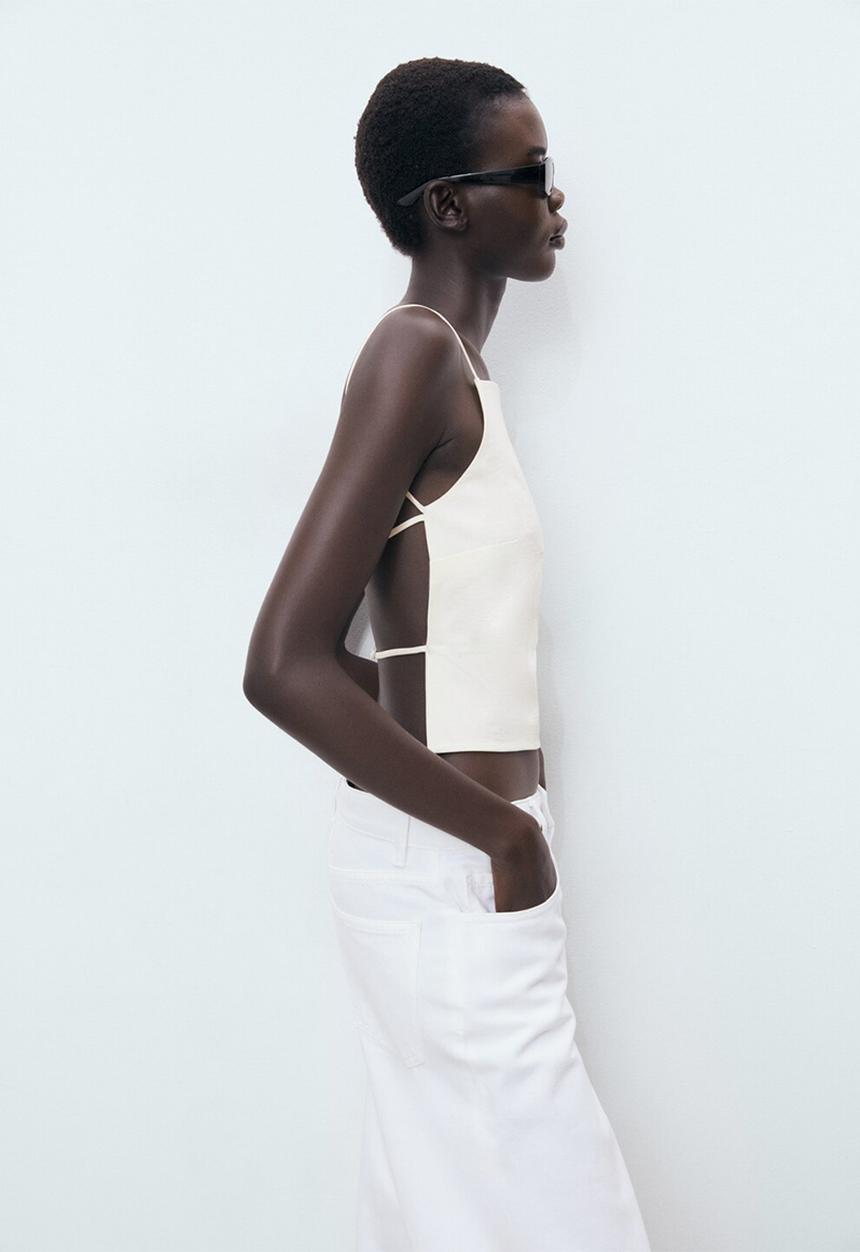MANGO - Top Malena - Light Beige