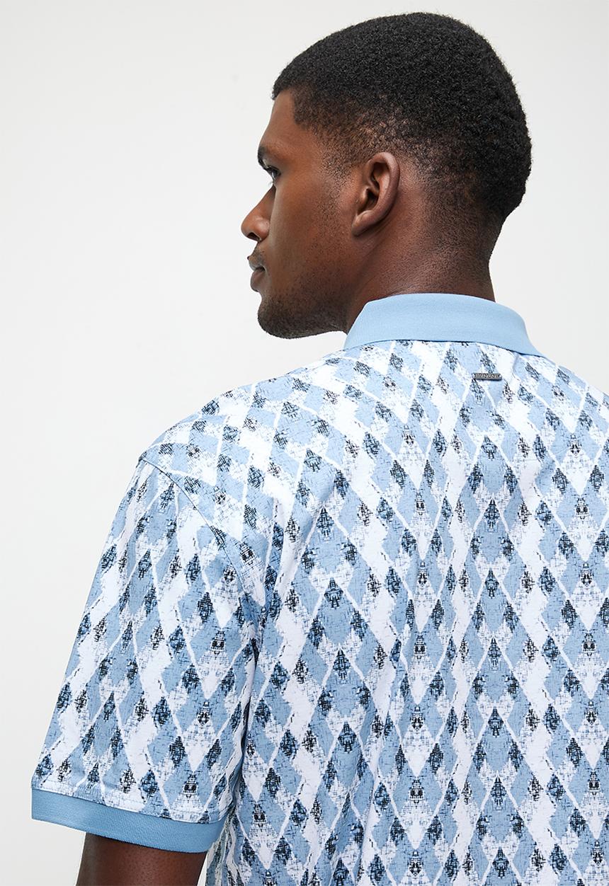POLO - Dylan  dm printed argyle golfer - blue