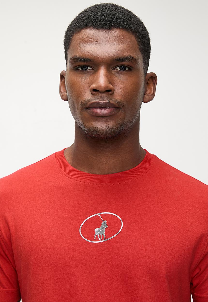 POLO - NYIKO PJC Ss Metallic Logo Tee - Red