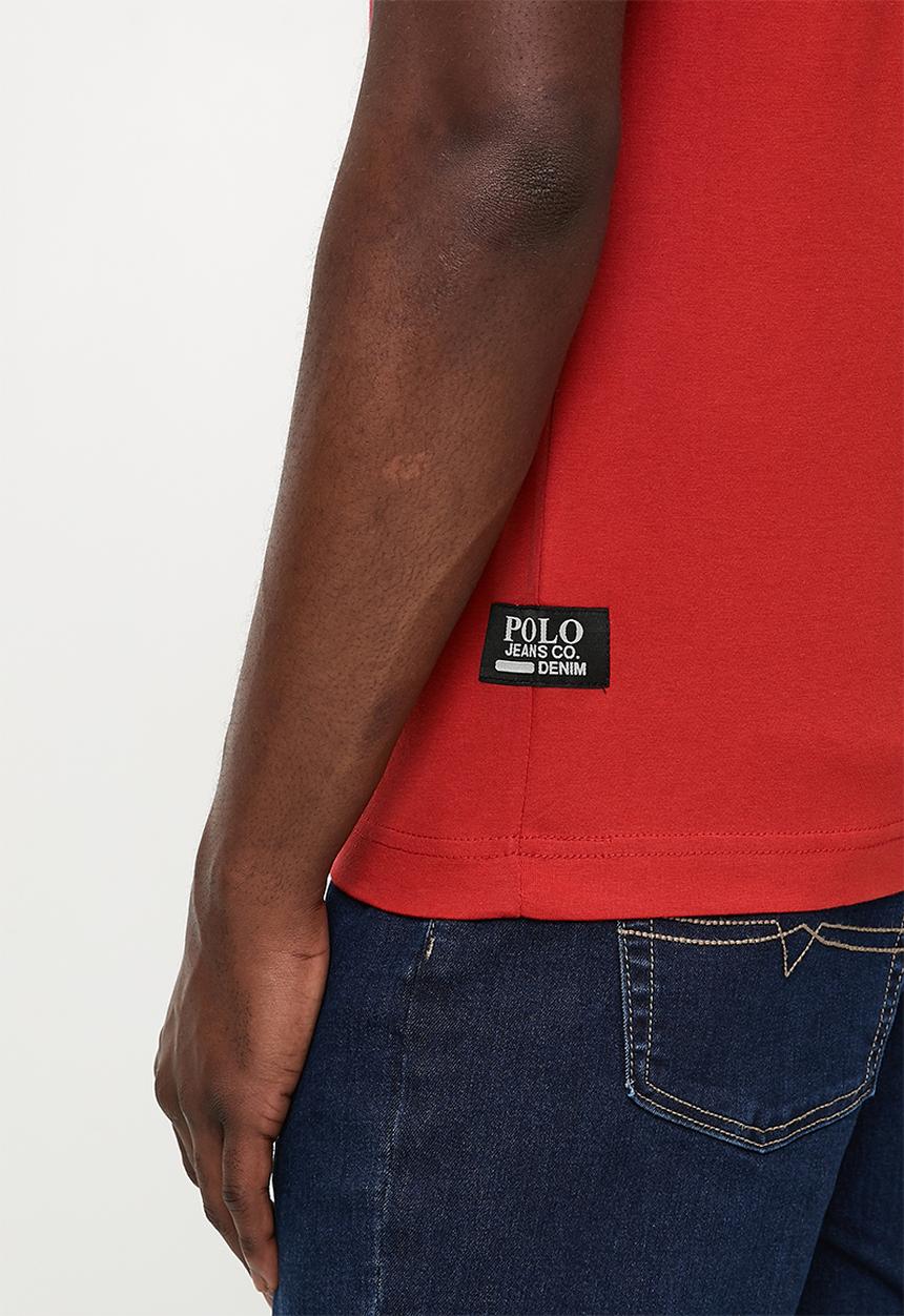 POLO - NYIKO PJC Ss Metallic Logo Tee - Red