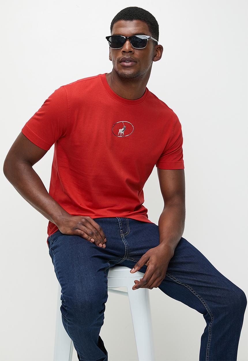 POLO - NYIKO PJC Ss Metallic Logo Tee - Red