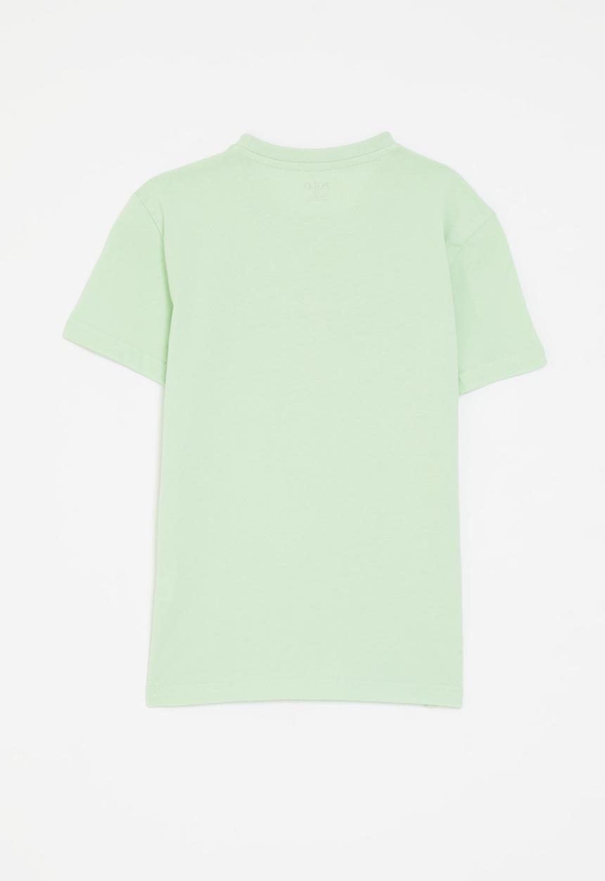 POLO - Boys ted printed ss tee - sea green