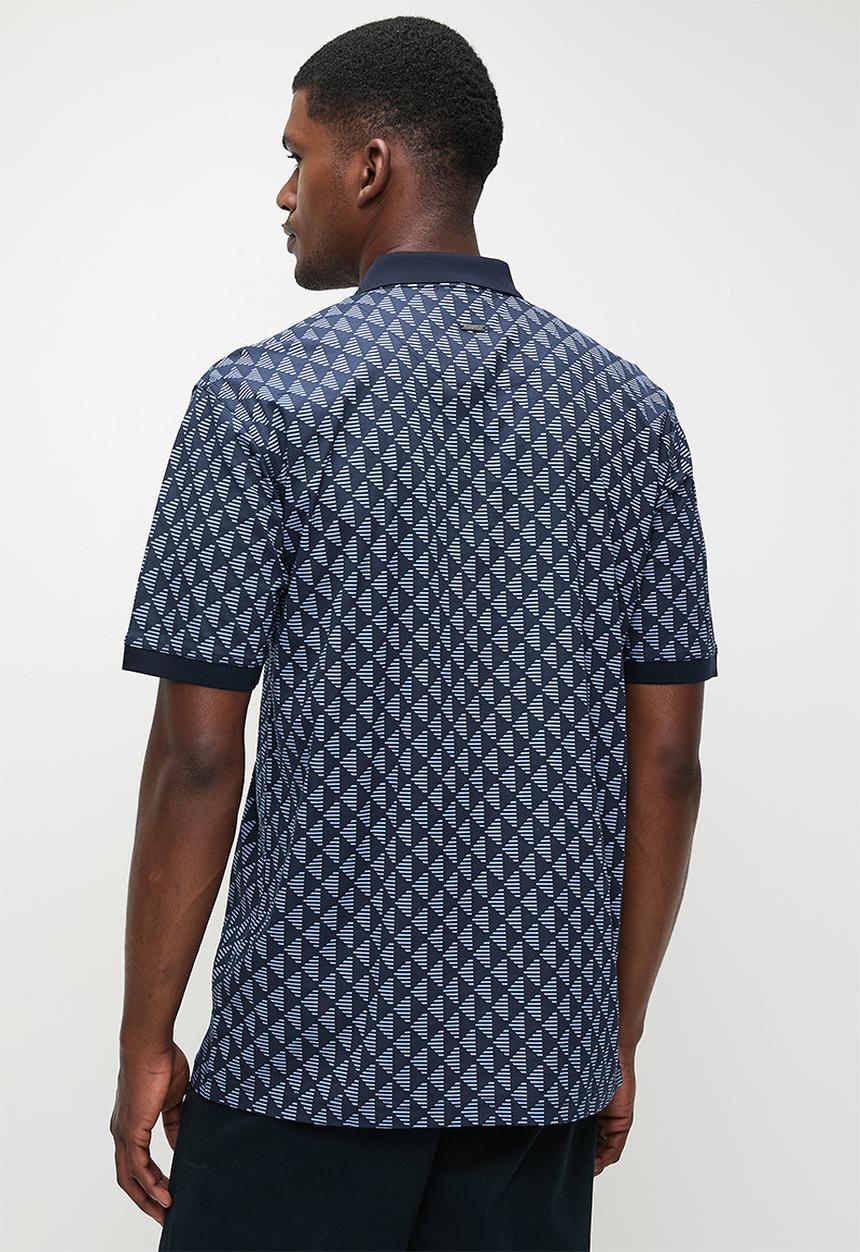 POLO - CARSON DM Geometric Printed Golfer - Navy