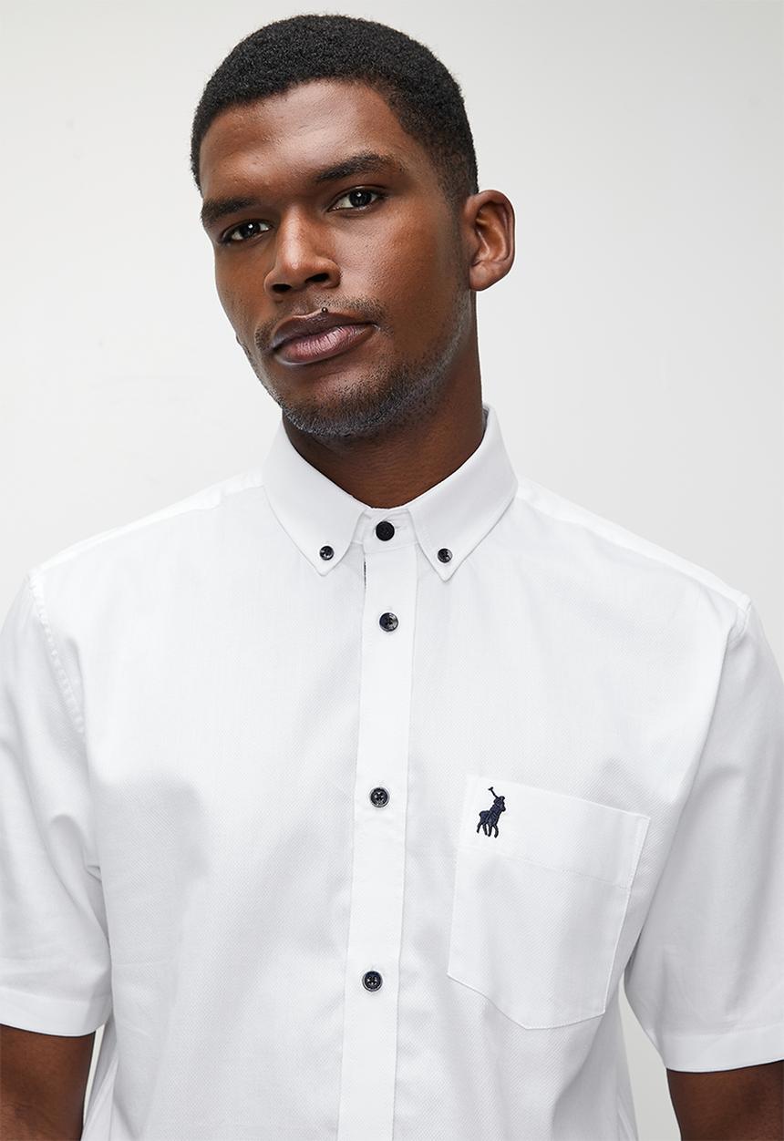 POLO - Luther  Textured SS Shirt - White