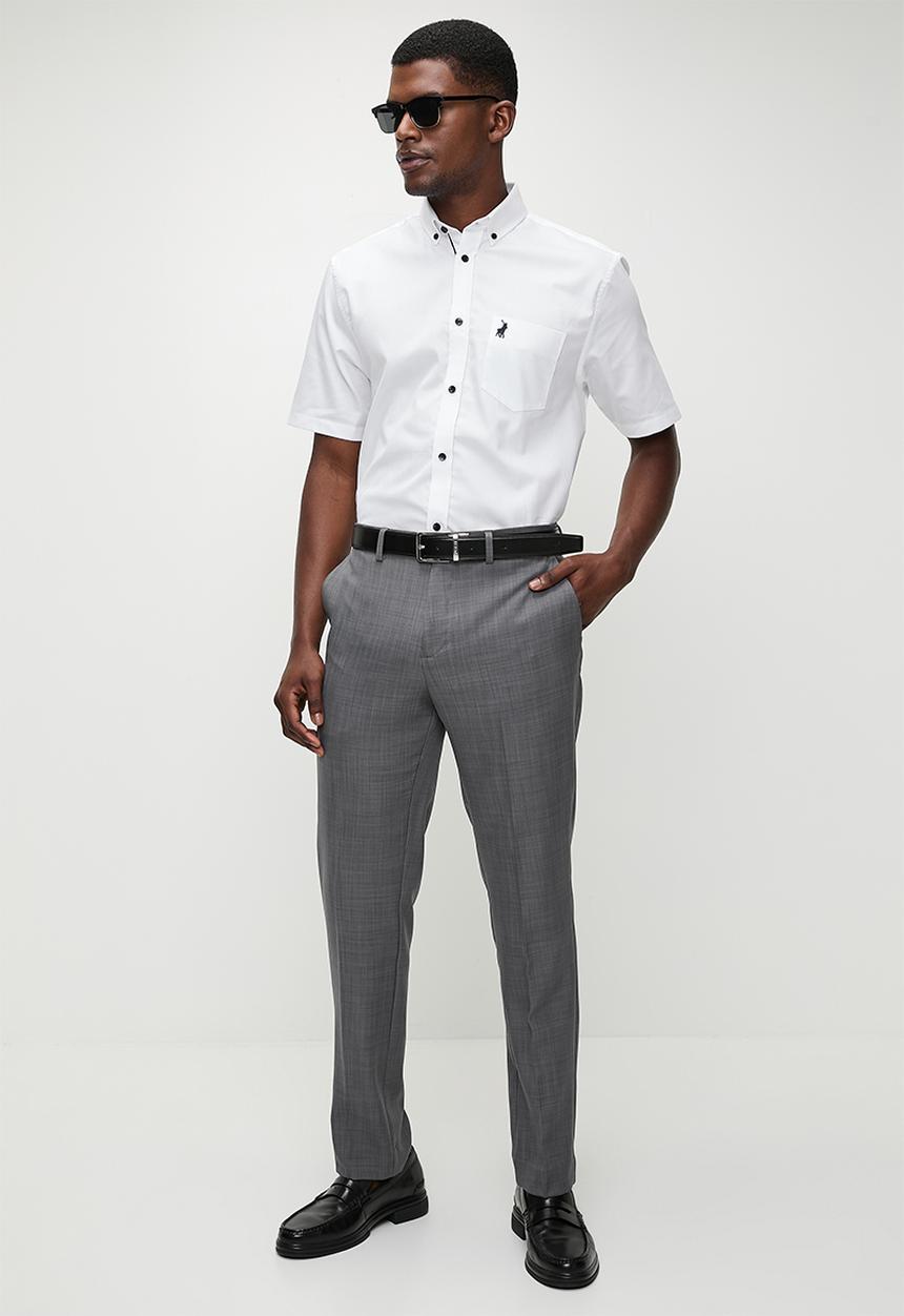 POLO - Luther  Textured SS Shirt - White