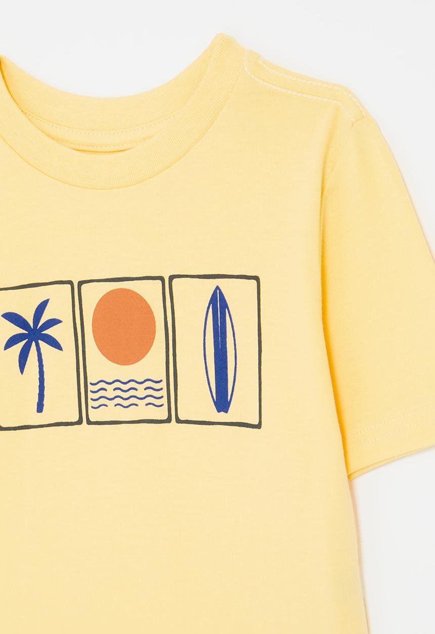 Pop Candy - Short sleeve placement print tee - custard yellow/multi
