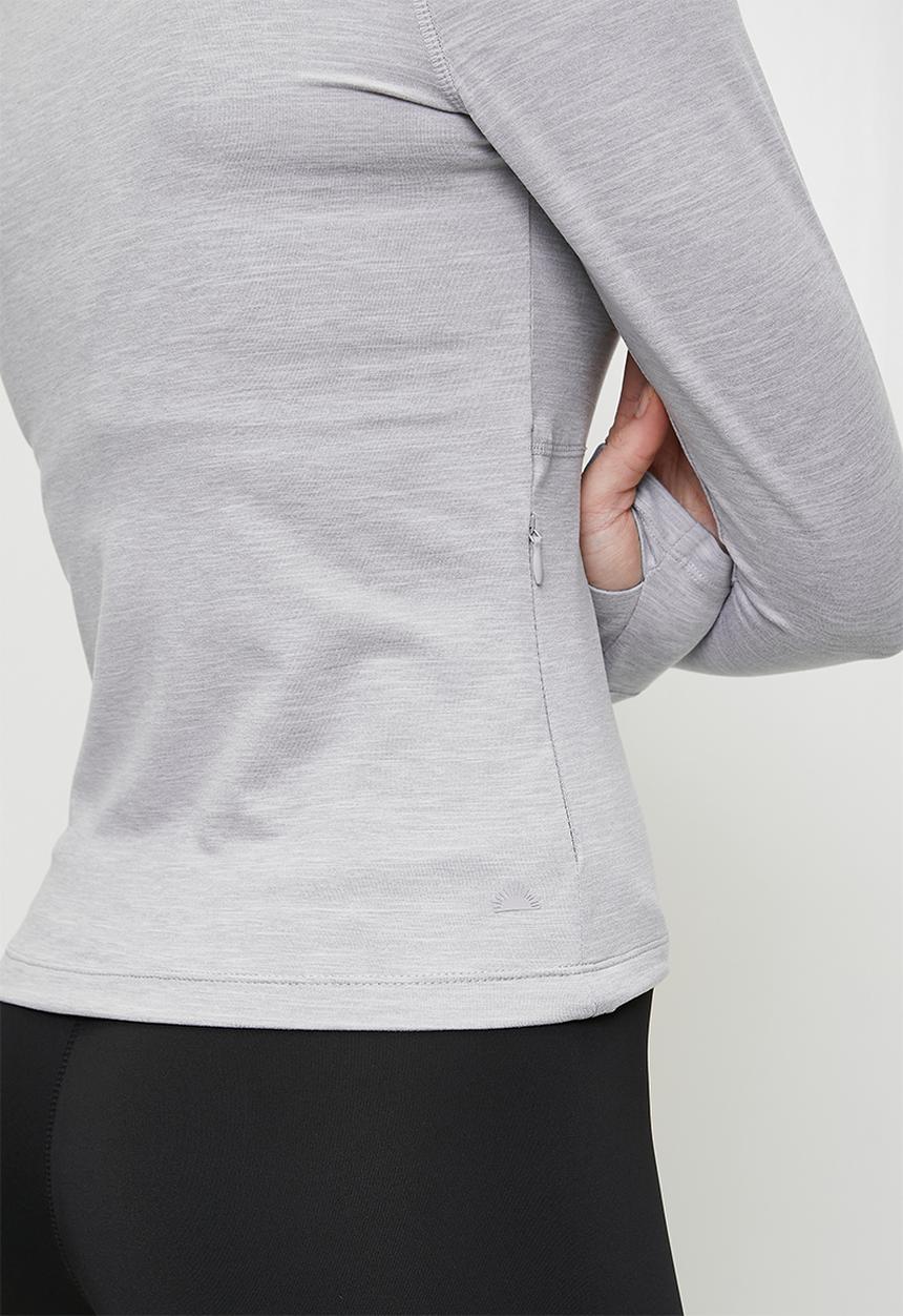 Ultra Soft Zip Through Jacket - Light Grey Marle