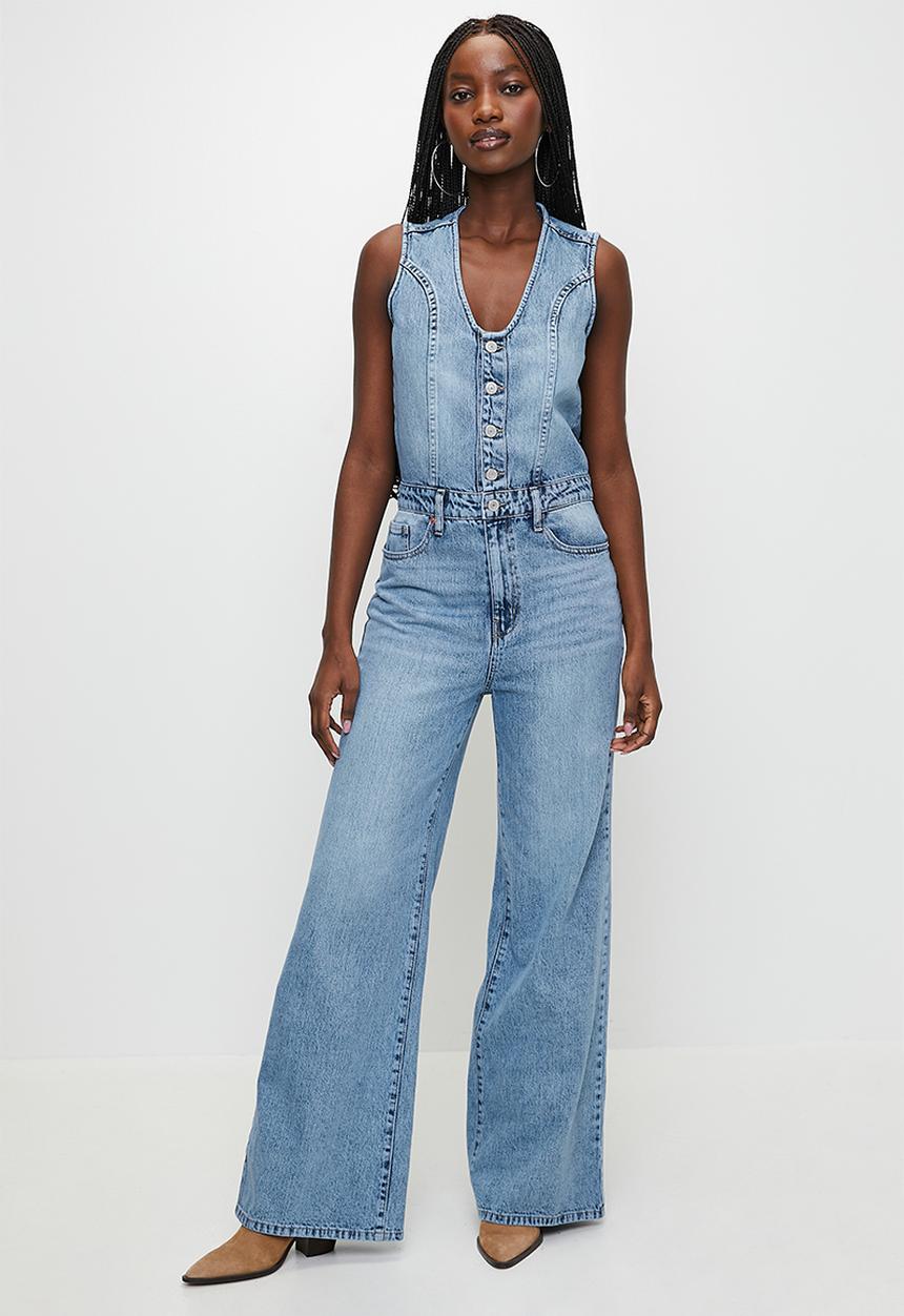 Denim Wide-Leg Jumpsuit - Dive Deep