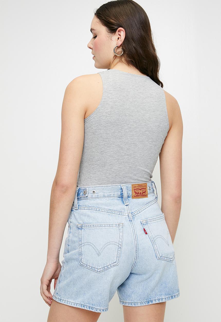 Brave Soul - Ladies Crew Neck Bodysuit - Grey Marl