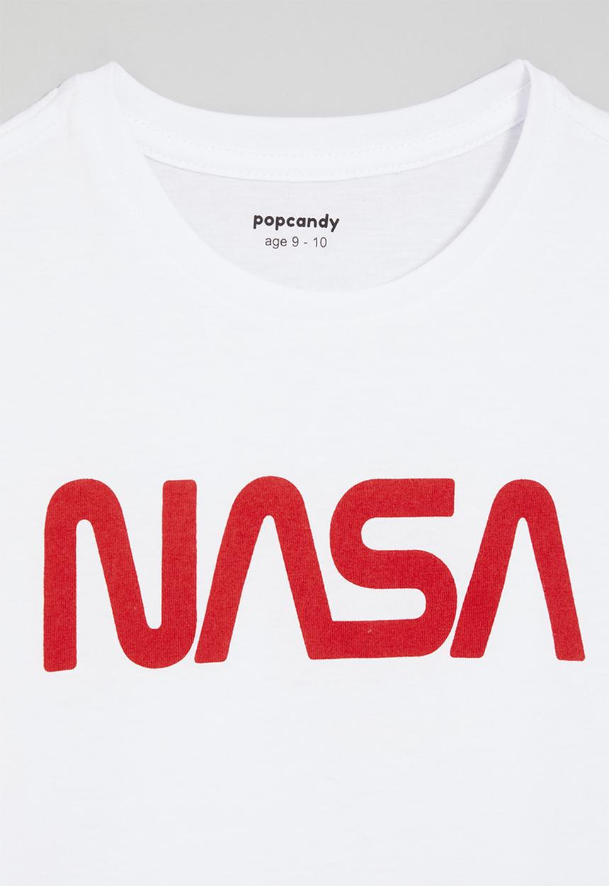 Pop Candy - Short sleeve logo tee - white/red/nasa